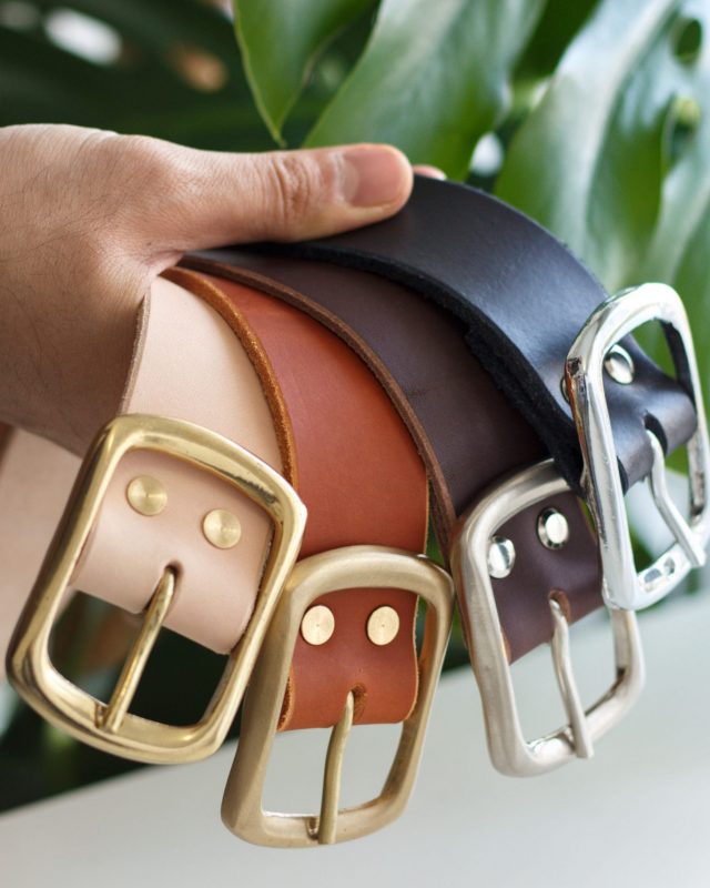 SOLID BRASS BUCKLE LEATHER BELTS